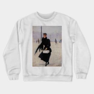 Parisian Woman on the Place de la Concorde by Jean Beraud Crewneck Sweatshirt